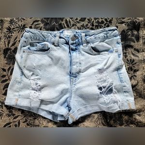 Forever 21 Size 29 High Rise Light Denim Stretch Shorts